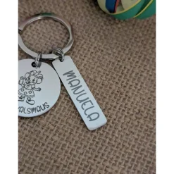 Karnevalsmaus Schlüsselanhänger– Personalisiert, rostfreier Edelstahl, tolles Accessoire für Karneval