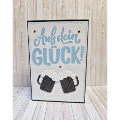 Karte auf dein Glück Prost anstoßen Bier Männerkarte