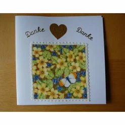 Karte Danke mit Blumen Konfirmation Kommunion