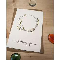 Karte "Frühlingskranz", handgemalt