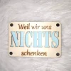 Karte, Geldgeschenk "Nichts" aus Holz, personalisierbar