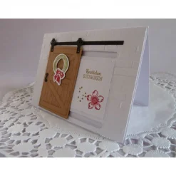 Karte, Glückwunschkarte zum Geburtstag, Grußkarte mit Schiebetür