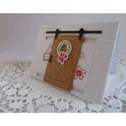 Karte, Glückwunschkarte zum Geburtstag, Grußkarte mit Schiebetür