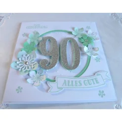 Karte, Glückwunschkarte zum Geburtstag, Grußkarte mit Jahreszahl