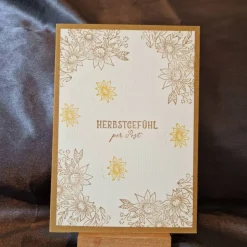 Karte  Gratulationskarte  Herbstgefühl  per Post  Kraftpapier  Beige  Herbst  Gefühl