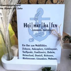 Karte Heimathafen einzeln od. mit Kartenhalter | Geschenk zum Einzug | Richtfest | Mitbringsel Einweihungsparty | Umzug