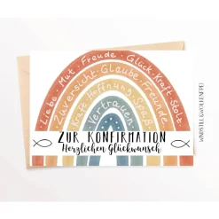 Karte Konfirmation Konfirmationskarte Glückwünsche Glückwunschkarte Konfirmation Regenbogen