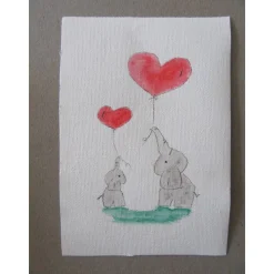 Karte mit Elefanten - "Hab dich lieb"