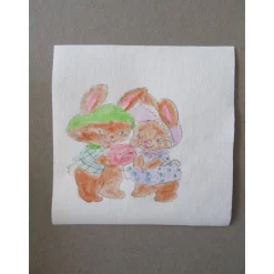 Karte mit Hasen - "Blümchen für Dich"