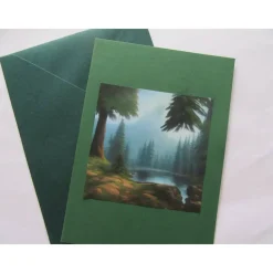 Karte mit Kunstdruck - idyllischer See