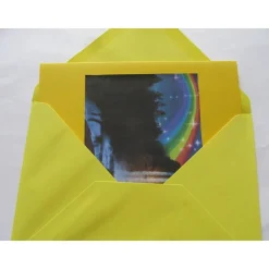 Karte mit Kunstdruck - Regenbogen mit Sternenhimmel