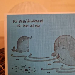 Karte Verwöhntag mit Oma und Opa / Enkelin / Robbe / besondere Karte / unvergessliche Erinnerung / Karte