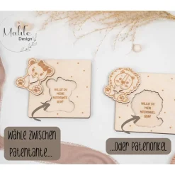 Karte Willst du meine Patentante werden, Willst du mein Patenonkel werden, Patenbrief, Patentante, Patenonkel, Geschenk