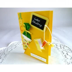 Karte zur Einschulung / Erster Schultag / Schulanfang / ABC Karte in gelb