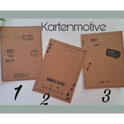 Karte zur Einschulung mit Reflektor für die Büchertasche