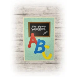 Karte zur Einschulung, Schulstart  --  ABC   HANDMADE