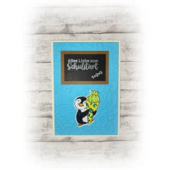 Karte zur Einschulung, Schulstart -- blau   HANDMADE
