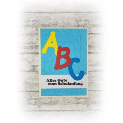Karte zur Einschulung, Schulstart -- blau   HANDMADE