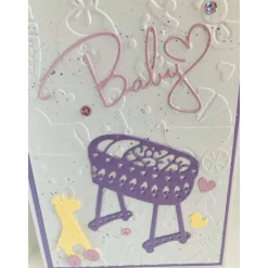 Karte zur Geburt, Babykarte, Glückwunschkarte, Baby ... Handmade Handarbeit