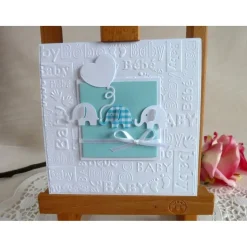 Karte zur Geburt/Taufe, Geburtskarte für einen Jungen in hellblau/weiß