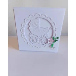 Karte zur Geburt/Taufe, Geburtskarte in weiß