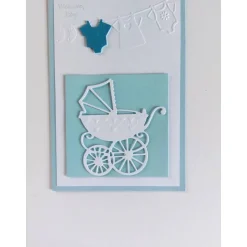 Karte zur Geburt/Taufe, Geburtskarte für einen Jungen in hellblau