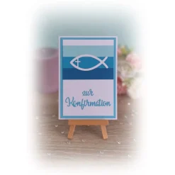 Karte zur Kommunion, Konfirmation, Taufe -- auch als Einladungskarte  |  Handmade