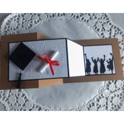 Karte zur Promotion, Z fold Karte zum Bachelor, Master, Abitur, Examen