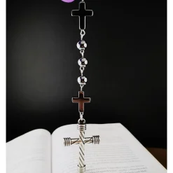 Katholischer Rosenkranz aus Hämatitperlen und Edelstahl – Modernes Design und Tradition vereint