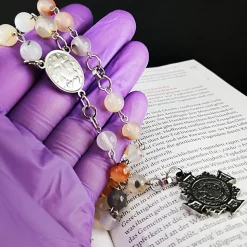 Katholischer Rosenkranz aus Achatperlen & Edelstahl – Modernes, langlebiges Design