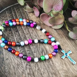 katholischer Rosenkranz, bunt, Farb- und Kreuzauswahl