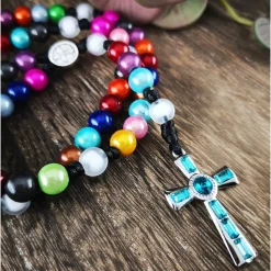 katholischer Rosenkranz, bunt, Farb- und Kreuzauswahl