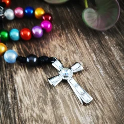 katholischer Rosenkranz, bunt, Farb- und Kreuzauswahl