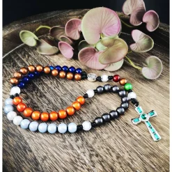 katholischer Rosenkranz, bunt, Farb- und Kreuzauswahl