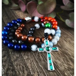 katholischer Rosenkranz, bunt, Farb- und Kreuzauswahl