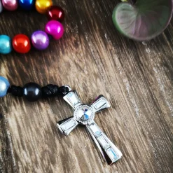 katholischer Rosenkranz, bunt, Farb- und Kreuzauswahl