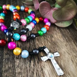 katholischer Rosenkranz, bunt, Farb- und Kreuzauswahl