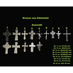 katholischer Rosenkranz, weiss,  Kreuzauswahl