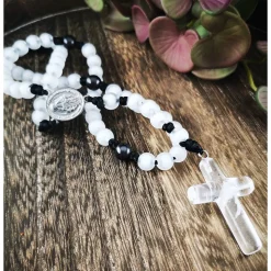 katholischer Rosenkranz, weiss,  Kreuzauswahl