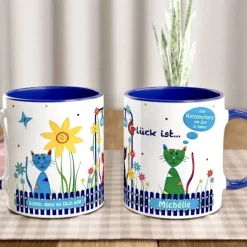 Katzensitterin Geschenk – Personalisierte Tasse mit Spruch & Lustigen Katzen – Dankeschön für Katzenmensch