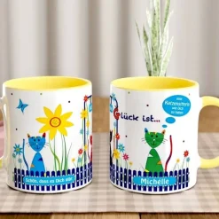 Katzensitterin Geschenk – Personalisierte Tasse mit Spruch & Lustigen Katzen – Dankeschön für Katzenmensch