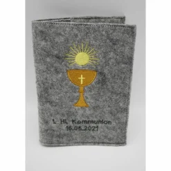 Kelch Gebetbuch Hülle Geschenk Kommunion Firmung Rosenkranz religiös personalisier