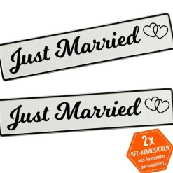Kennzeichen Herzchen zur Hochzeit Just Married Deko Hochzeitsauto Hochzeitskennzeichen Herzen Fotorequisite für Brautpaa