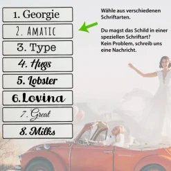 Kennzeichen Hochzeit mit Namen Deko Hochzeitsauto Hochzeitskennzeichen selbst gestalten Motiv Glück