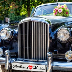 Kennzeichen Hochzeit mit Namen Deko Hochzeitsauto Hochzeitskennzeichen selbst gestalten Motiv Herzschlag