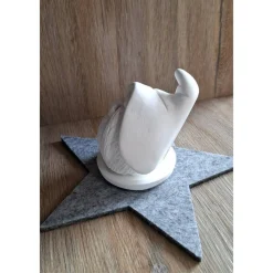 Keramik Räucherwichtel-Set – Handgefertigte Deko mit Eichhörnchen & Schneeflocke für Weihnachten oder als Wichtelgeschenk