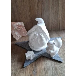 Keramik Räucherwichtel-Set – Handgefertigte Deko mit Eichhörnchen & Schneeflocke für Weihnachten oder als Wichtelgeschenk
