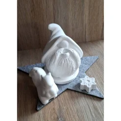 Keramik Räucherwichtel-Set – Handgefertigte Deko mit Eichhörnchen & Schneeflocke für Weihnachten oder als Wichtelgeschenk