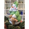 Keramik Schneemann mit Teddy - Weihnachtsdekoration -
