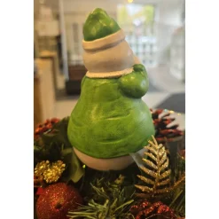 Keramik Schneemann mit Teddy - Weihnachtsdekoration -